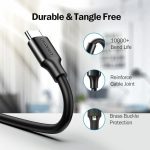UGREEN Type-C to USB-A 3.0 Cable 1.5m – Fast Charging 3A, 5Gbps Sync – Black - Image 4
