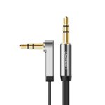 UGREEN AV119 Right-angled 3.5mm Flat Aux Cable 1.5m - Black/Silver - Image 3
