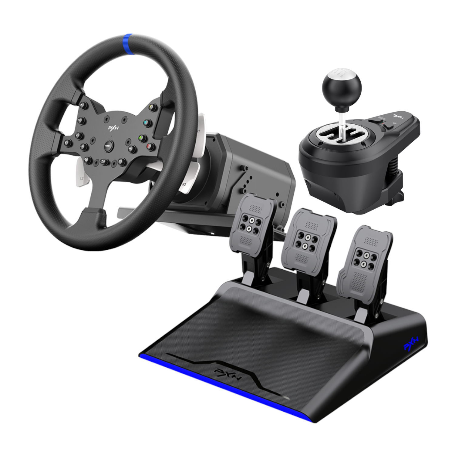 2404202669ebfba9646b1.jpeg PXN V99 Force Feedback Steering Wheel