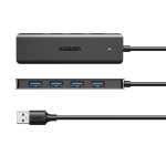 UGREEN 4-in-1 USB 3.0 Hub - High-Speed 5Gbps Data Transfer - Grey - Image 4