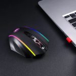 REDRAGON VAMPIRE ELITE Wireless 16000DPI|8 Button|Ergonomic Design|P3335 Optical Sensor|Type-C Cable|RGB Backlit Gaming Mouse - Black - Image 4