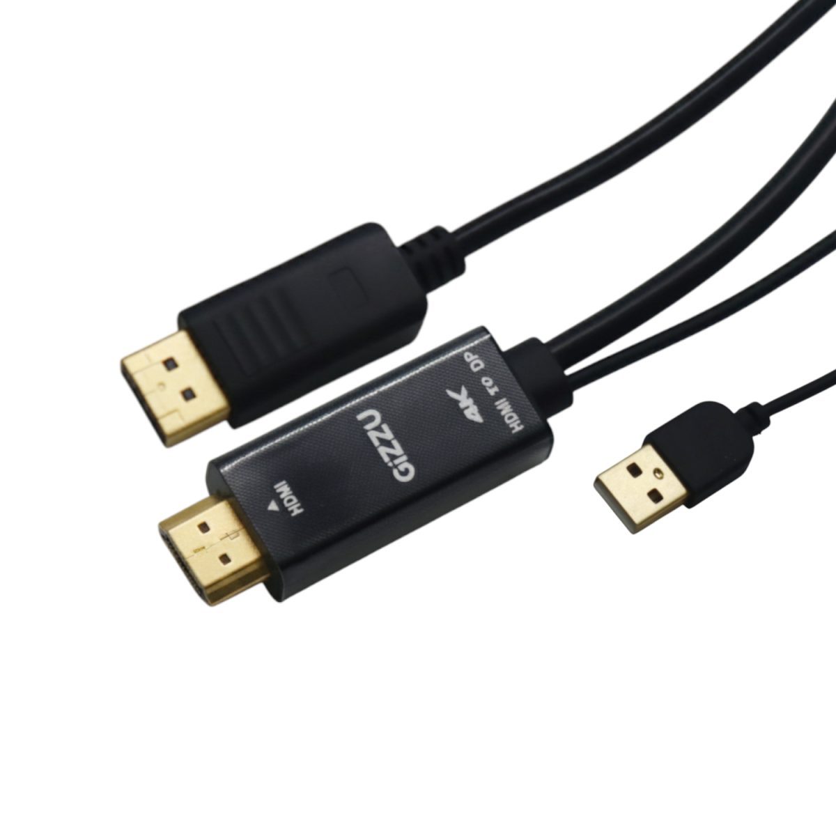 Gizzu 4K HDMI to DP Cable (1.8m) - Black - Image 1