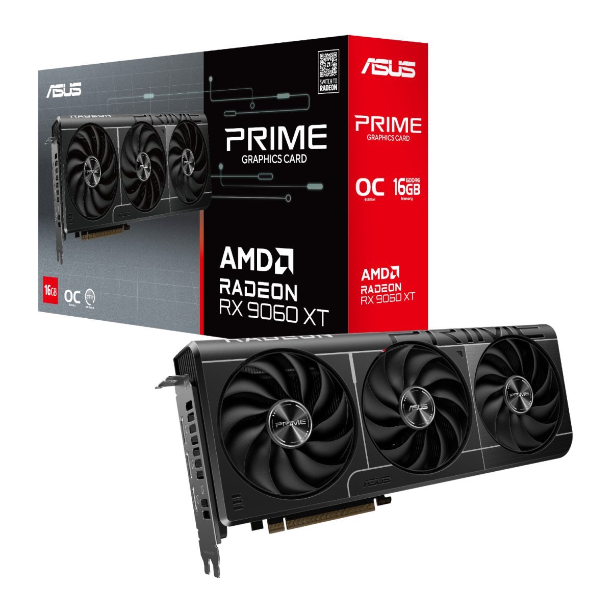 ASUS Prime Radeon RX 9060 XT OC 16GB GDDR6 Graphics Card - Image 1
