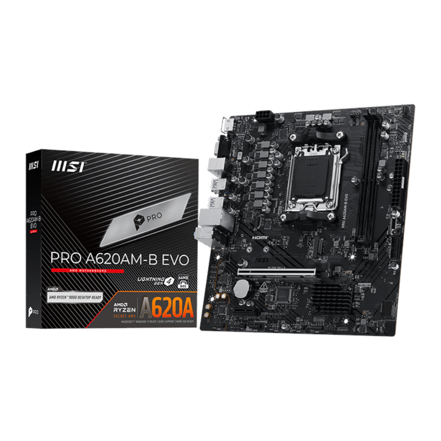MSI PRO A620AM-B EVO AM5 M-ATX Motherboard - Image 1
