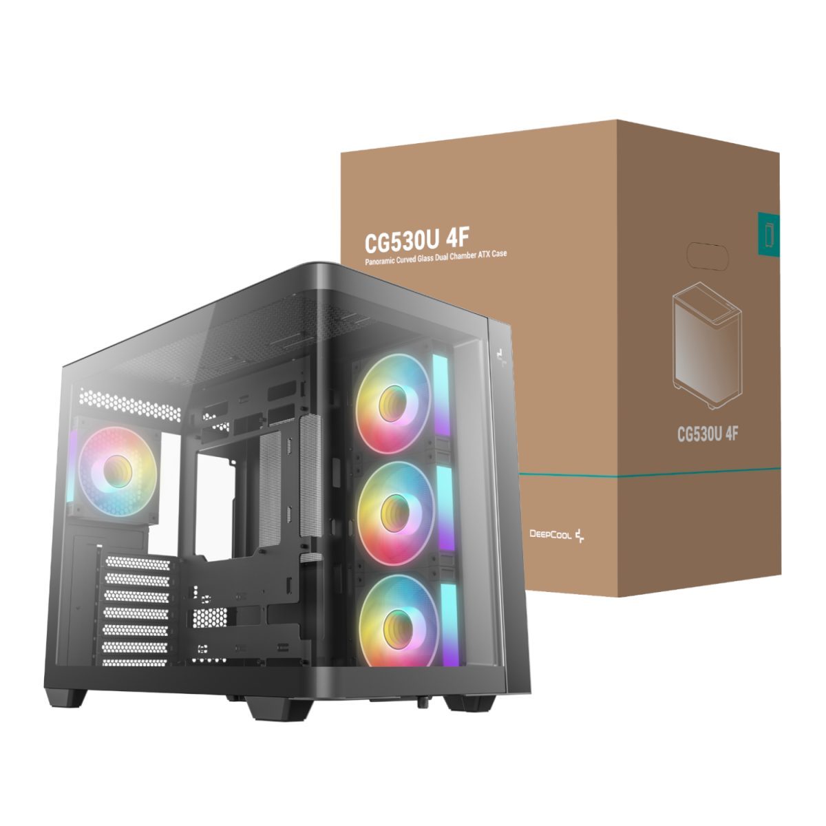 DeepCool CG530U 4F ATX Gaming Chassis - Black - Image 1