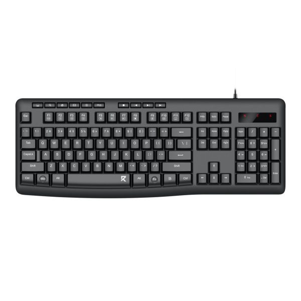Redragon BK-7366 Full-size Ergonomic Wired Membrane Office Keyboard - Black