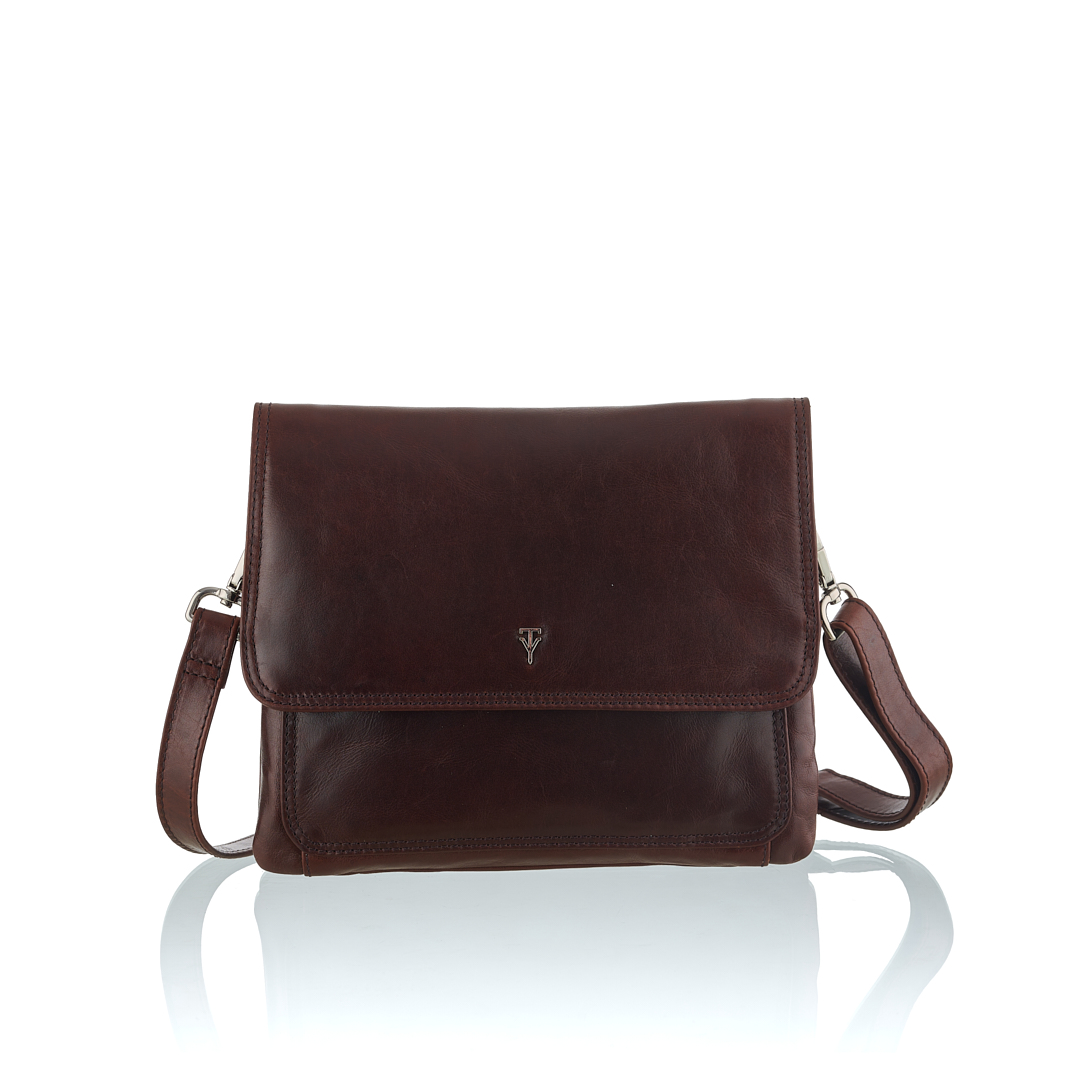 1 Giuliana - Mini Double Compartment Saddle, Brown - Image 1