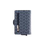 Enzo - Monogram Pop Up Wallet with Back Zip, Navy - Image 2