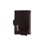 Enzo - Premium Pop Up Wallet with Back Zip, Brown - Image 3