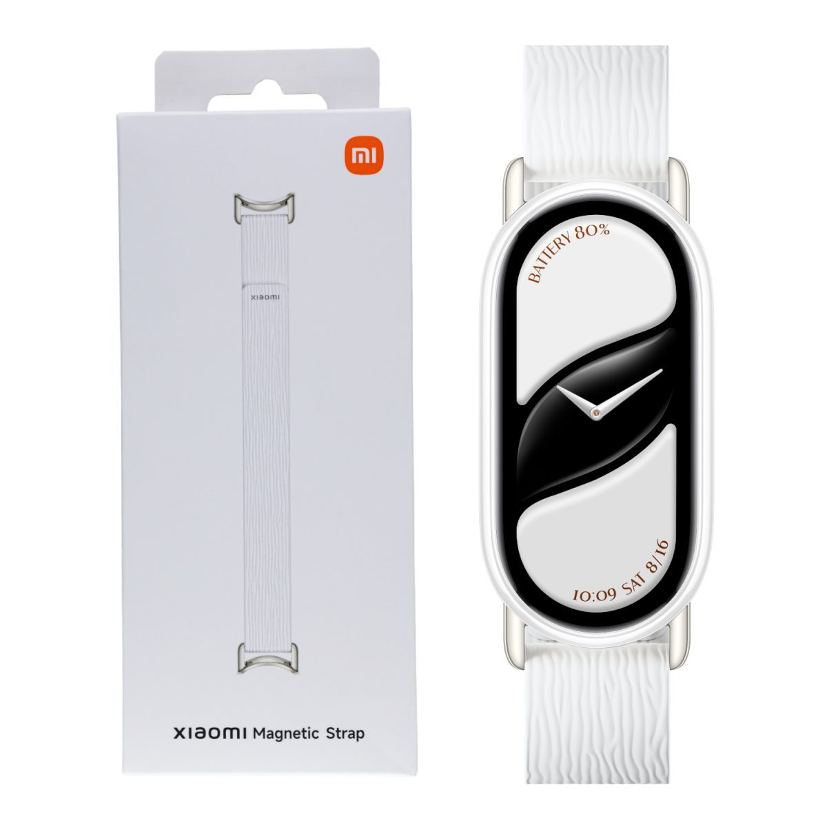 BHR07Y8GL product image Xiaomi Smart Band 10 Magnetic Kona Leather Strap - Glacier White - Image 1