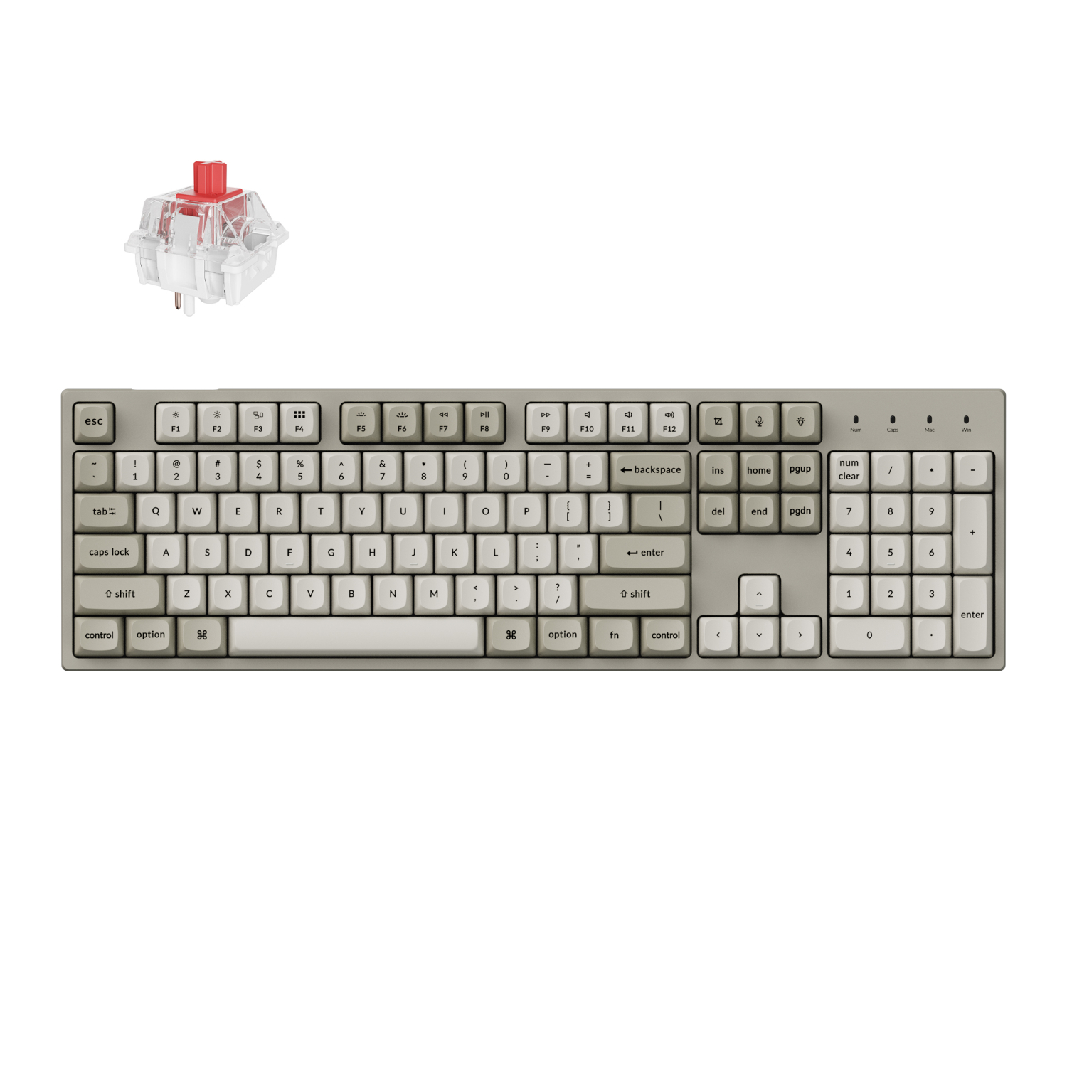 Keychron C2 Pro 100% 8K Super Red Switch Hot-Swap RGB Wired Custom Mechanical Keyboard - Image 1