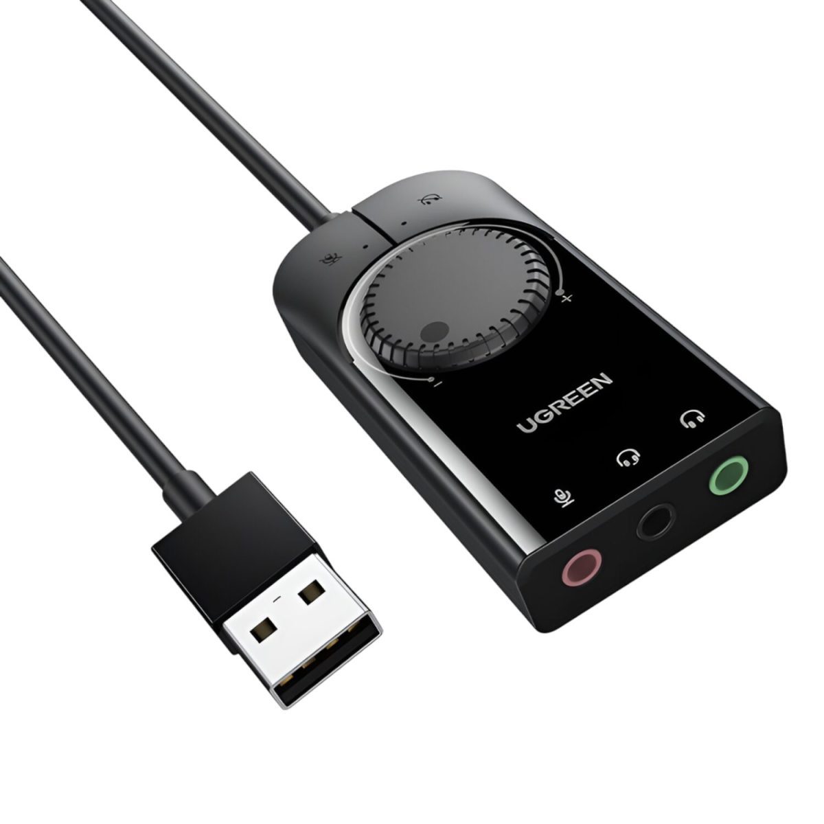 CM129-40964 product image UGREEN CM129-40964 USB-A to 3.5mm External Stereo Sound Adapter - Black - Image 1