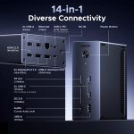 UGreen 14-in-1 USB Type-C TO USB/2x HDMI/DP/RJ45 Docking Station - Image 5