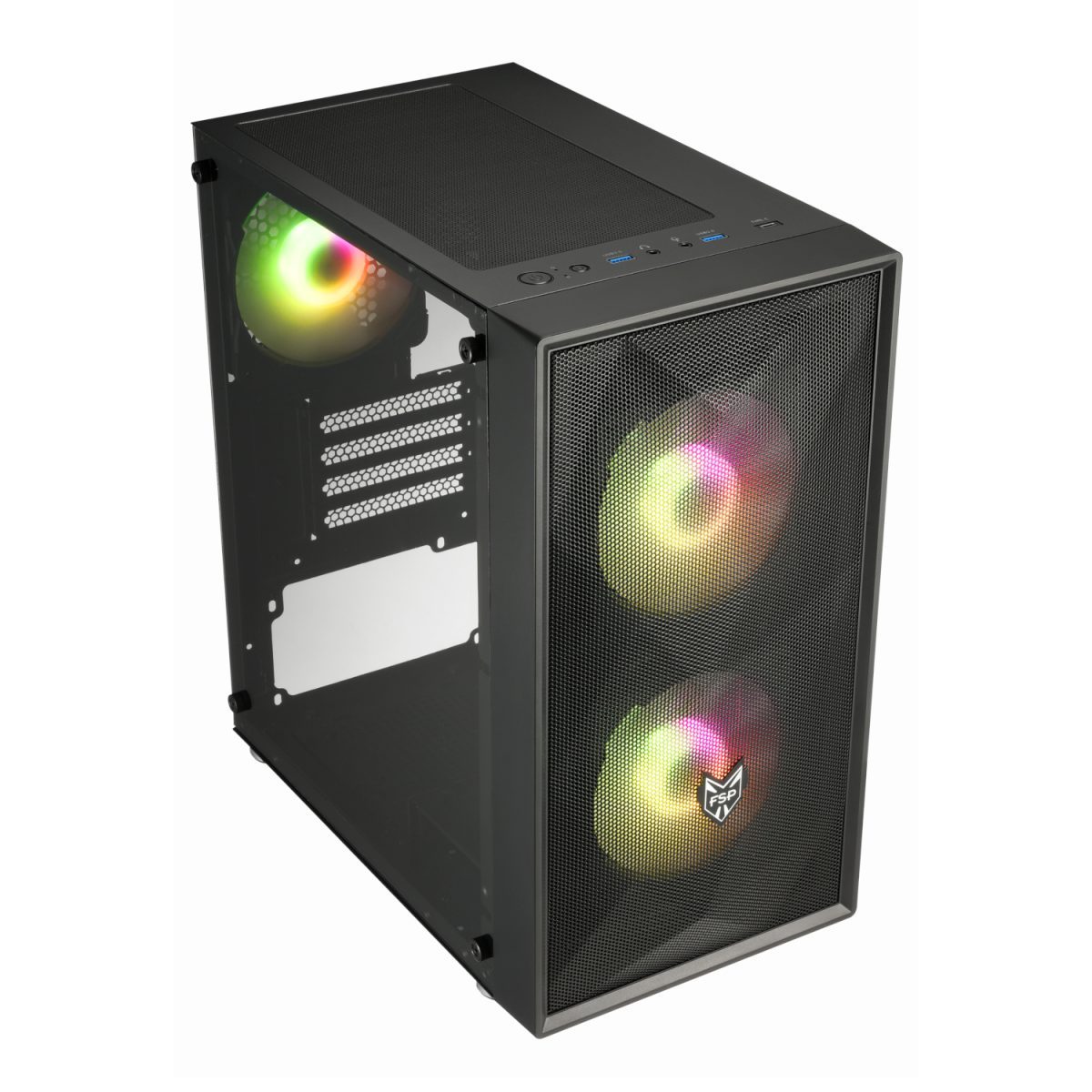CST130A product image FSP CST130A Micro-ATX Gaming Chassis - Black - Image 1