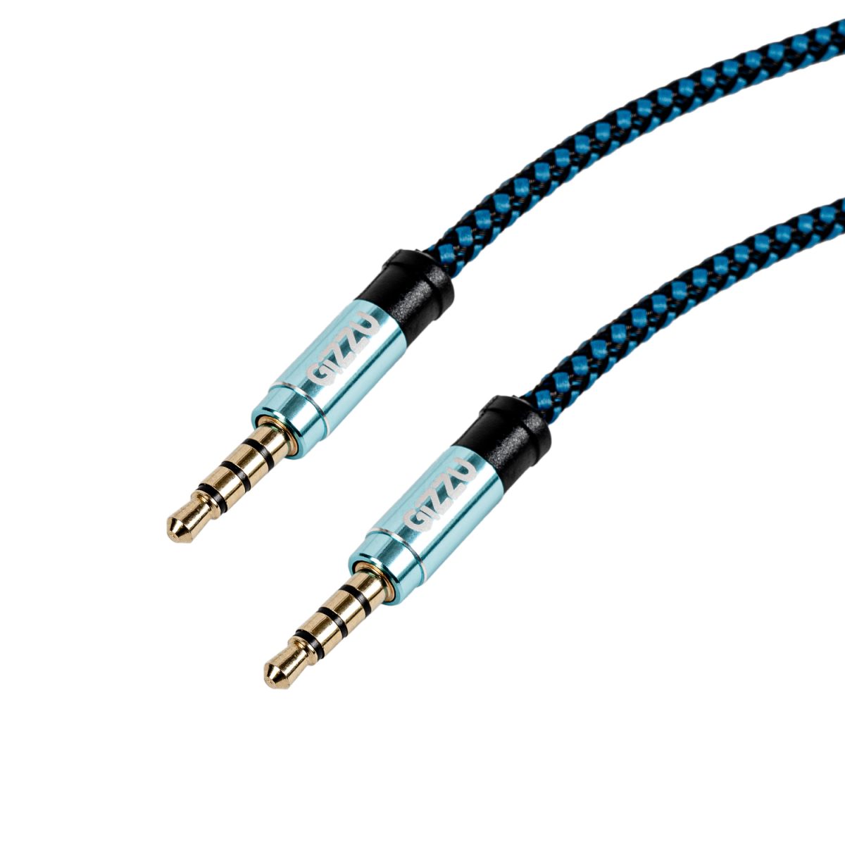 Gizzu 3.5mm AUX Cable 1.5m - Black/Blue - Image 1