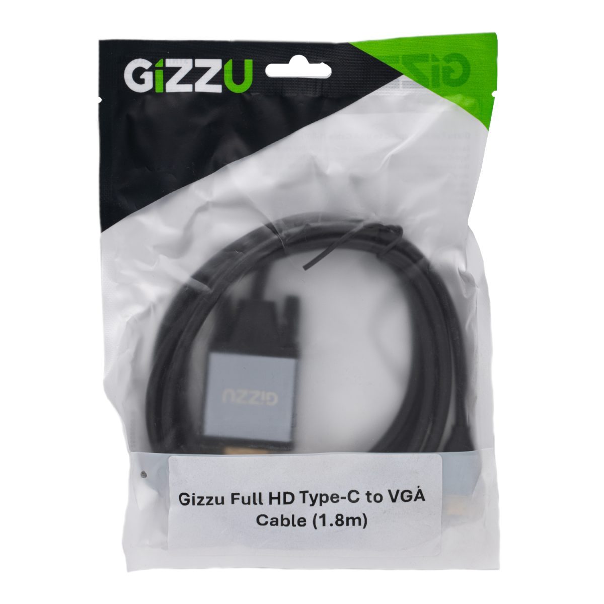 GCPCV18 product image Gizzu Full HD Type-C to VGA Cable (1.8m) - Black - Image 1