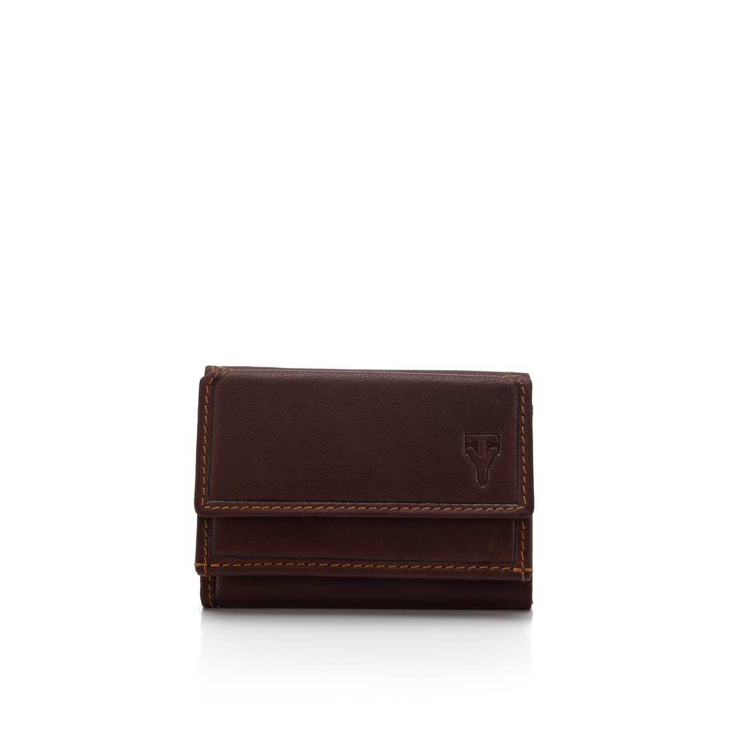 GWA055-Back-Outback-Brown 3 Enzo - Tri Fold Wallet With Coin Pouch And Tab, Toscana Brown - Image 1