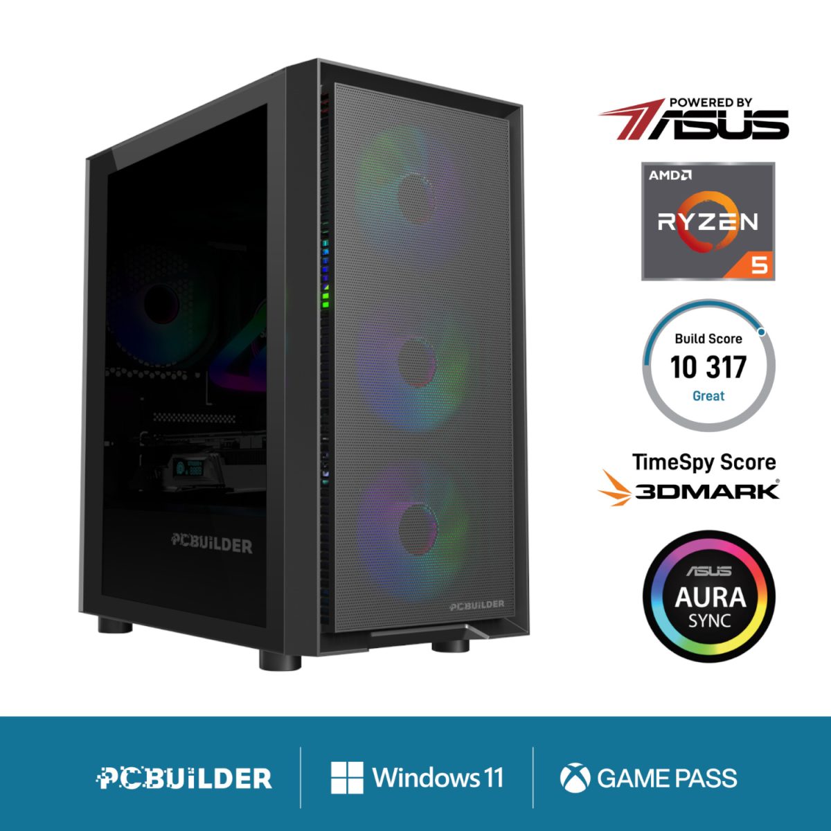 PCBuilder Ryzen 5 5600XT PATHFINDER Windows 11 Gaming PC - Image 1