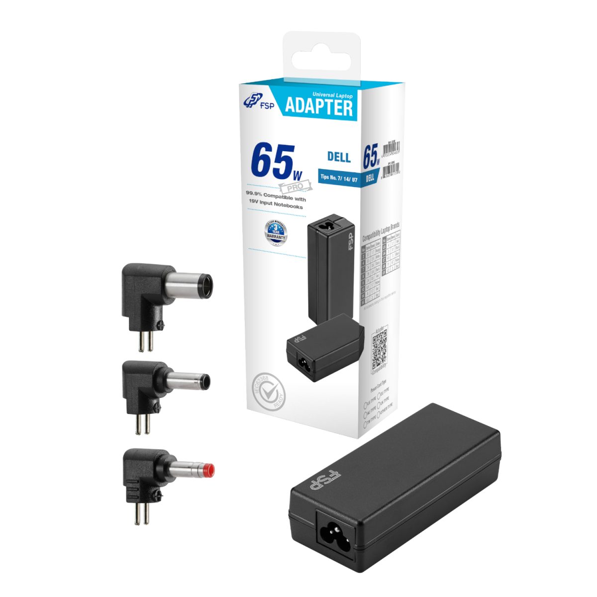 FSP PRO 65W Universal Laptop Adapter – Dell - Image 1