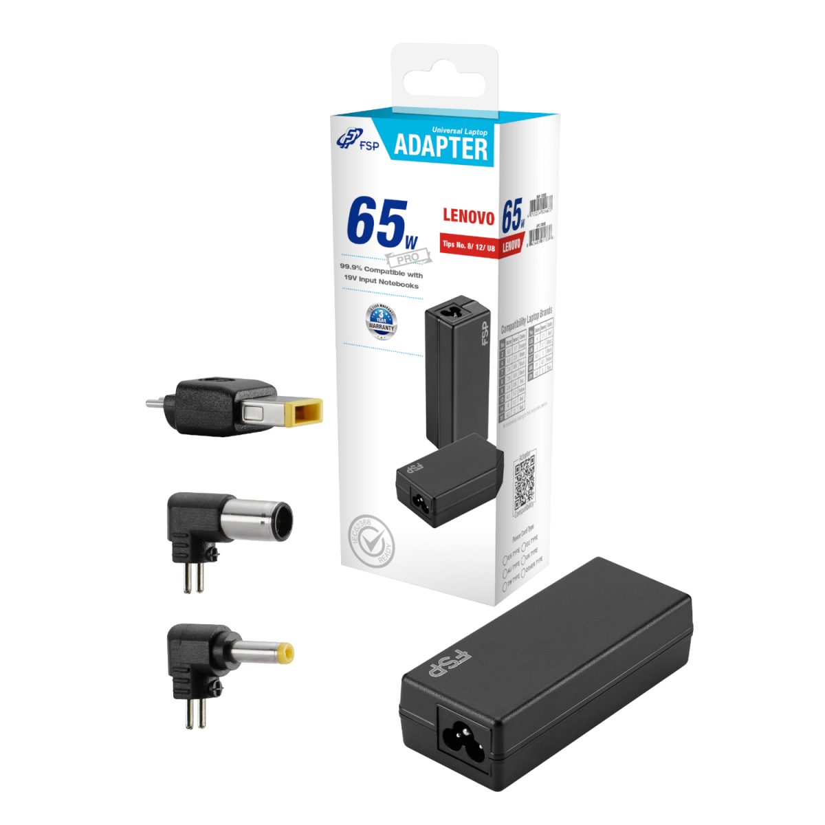 FSP PRO 65W Universal Laptop Adapter – Lenovo - Image 1