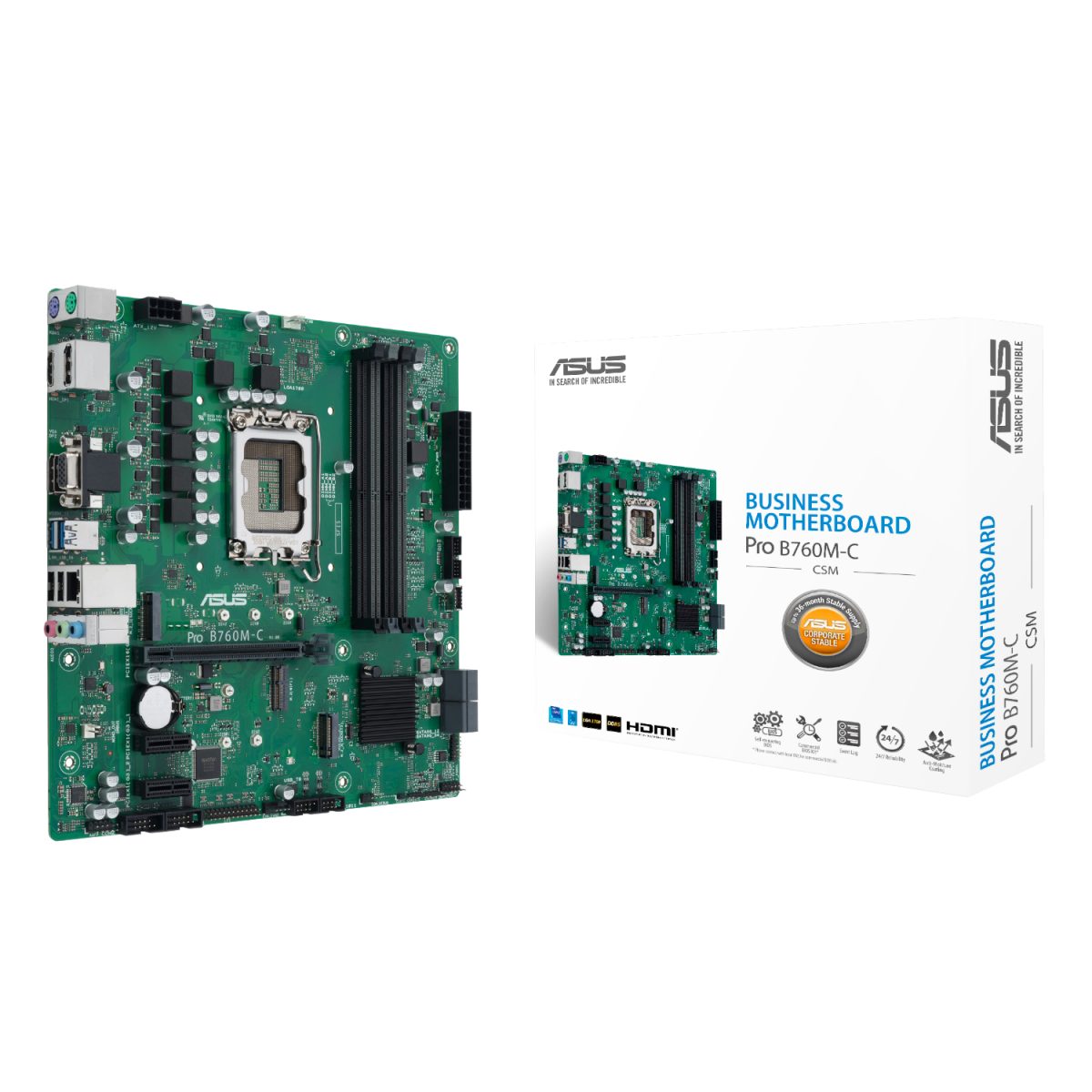 ASUS PRO B760M C CSM LGA 1700 M-ATX Motherboard - Image 1