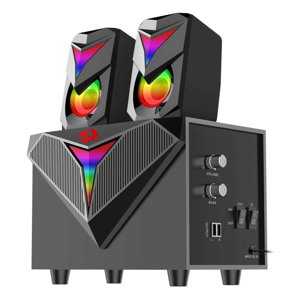 RD-GS700 product image REDRAGON 2.1 Satellite Speaker TOCCATA RGB 11W Gaming Speaker - Black - Image 1