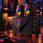 REDRAGON 2.1 Satellite Speaker TOCCATA RGB 11W Gaming Speaker - Black - Image 7