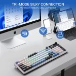 Redragon K719WGB GALATIN RGB PRO Full sized Wireless Gaming Keyboard - White - Image 2