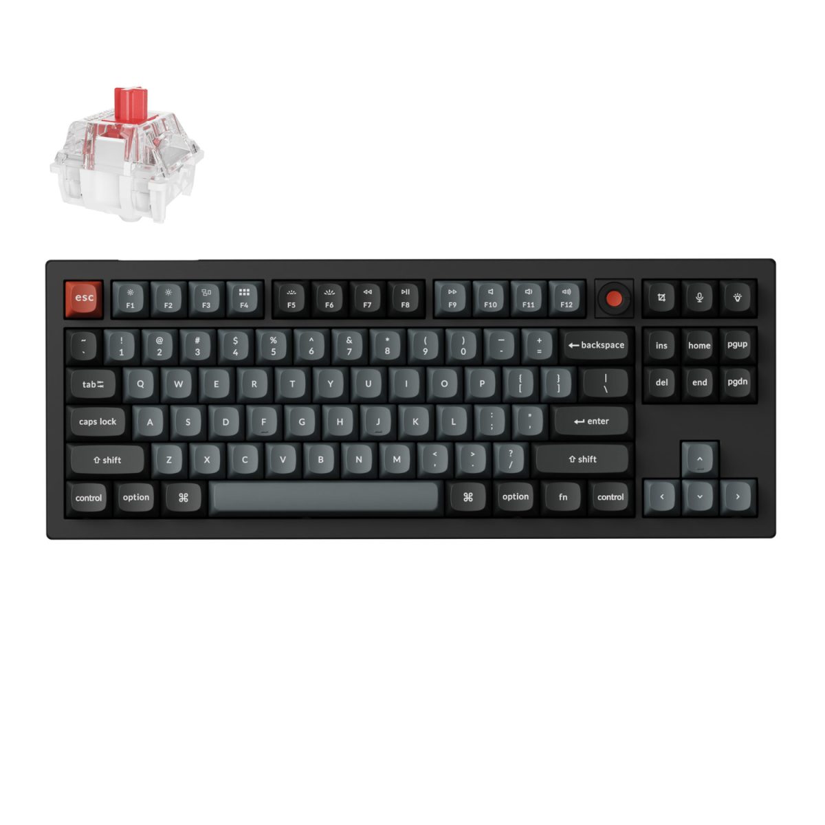 Keychron V3 Ultra 80% 8K Red Switch Hot-Swap RGB Wireless Keyboard - Black - Image 1