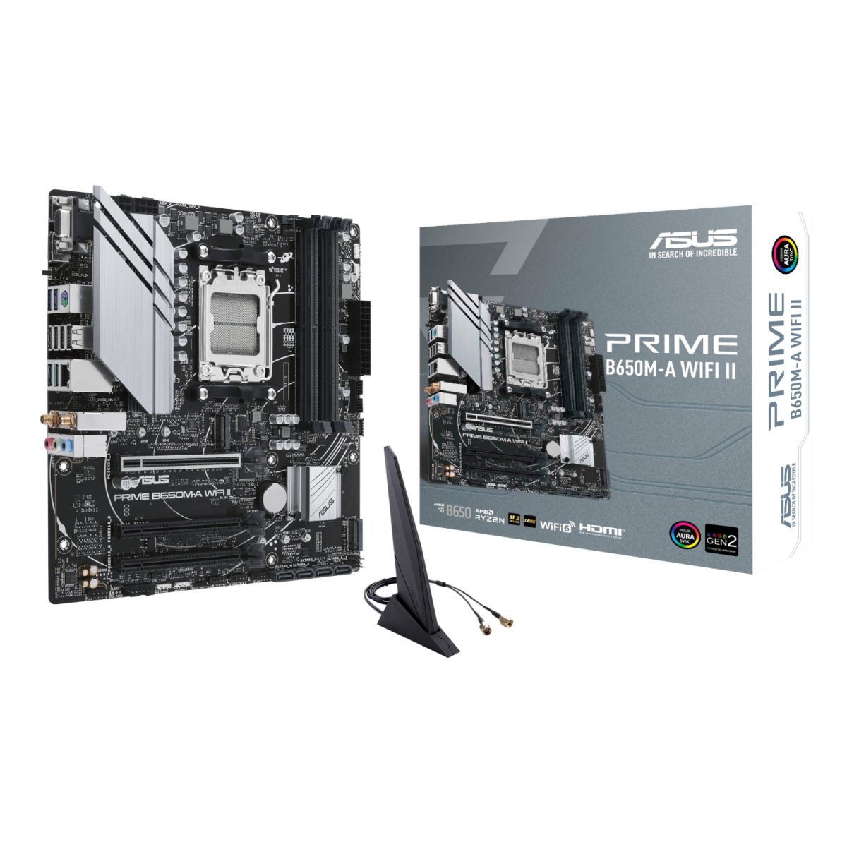 PRIME-B650M-AWIFIII product image Asus PRIME B650M-A WIFI II M-ATX Gaming Motherboard - Image 1