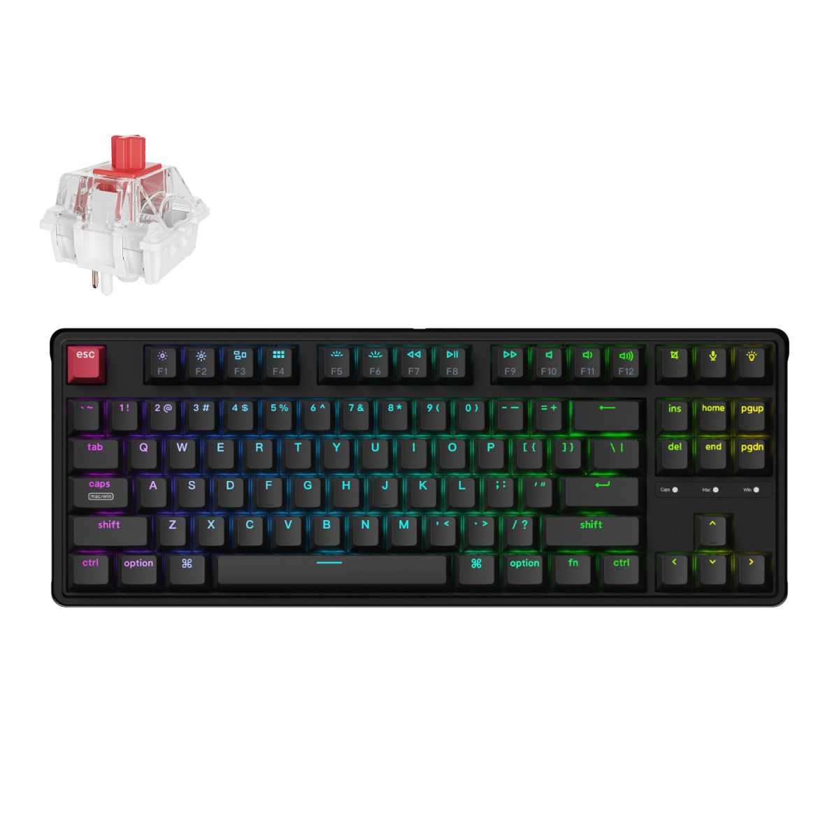 C3PX-H1 product image Keychron C3 Pro 8K QMK RGB Wired Mechanical Keyboard (80% Layout, Red Super Switch Hot-Swappable) - Image 1