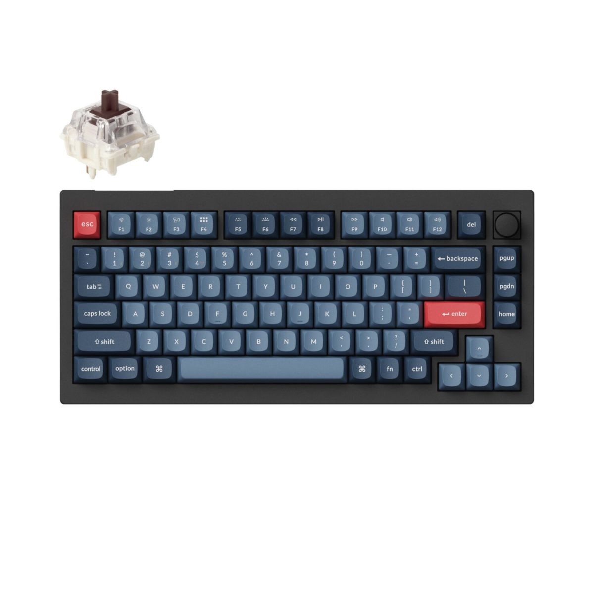 V1M-D3 product image Keychron V1 Max QMK/VIA Wireless Custom Mechanical Keyboard | BROWN Switches – Black - Image 1