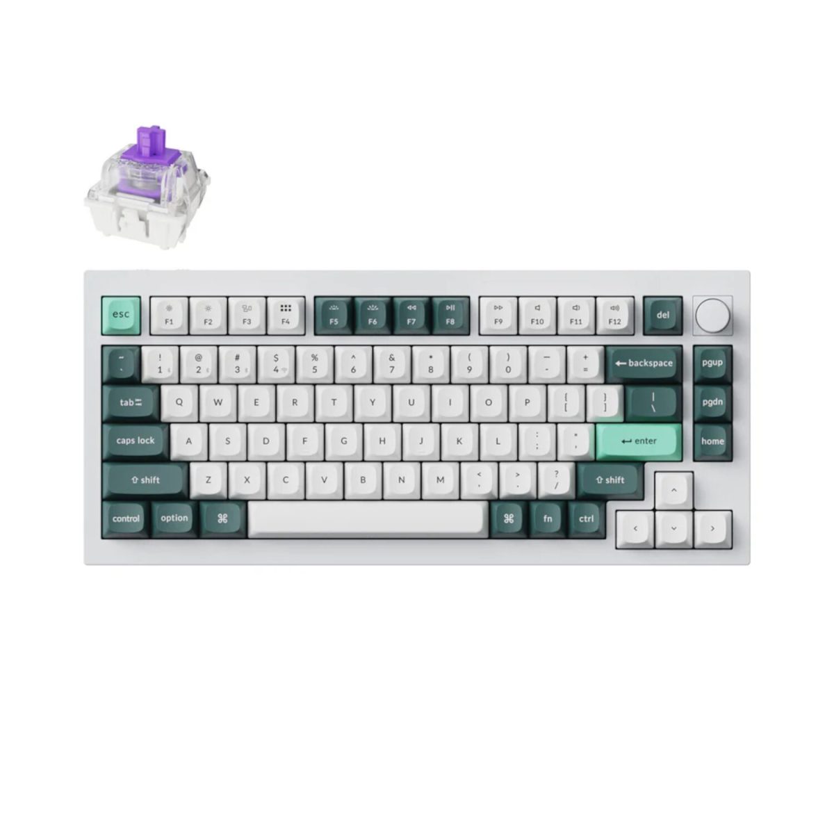 Q1H-P1 product image Keychron Q1H-P1 QMK Wireless Custom Keyboard - White - Image 1