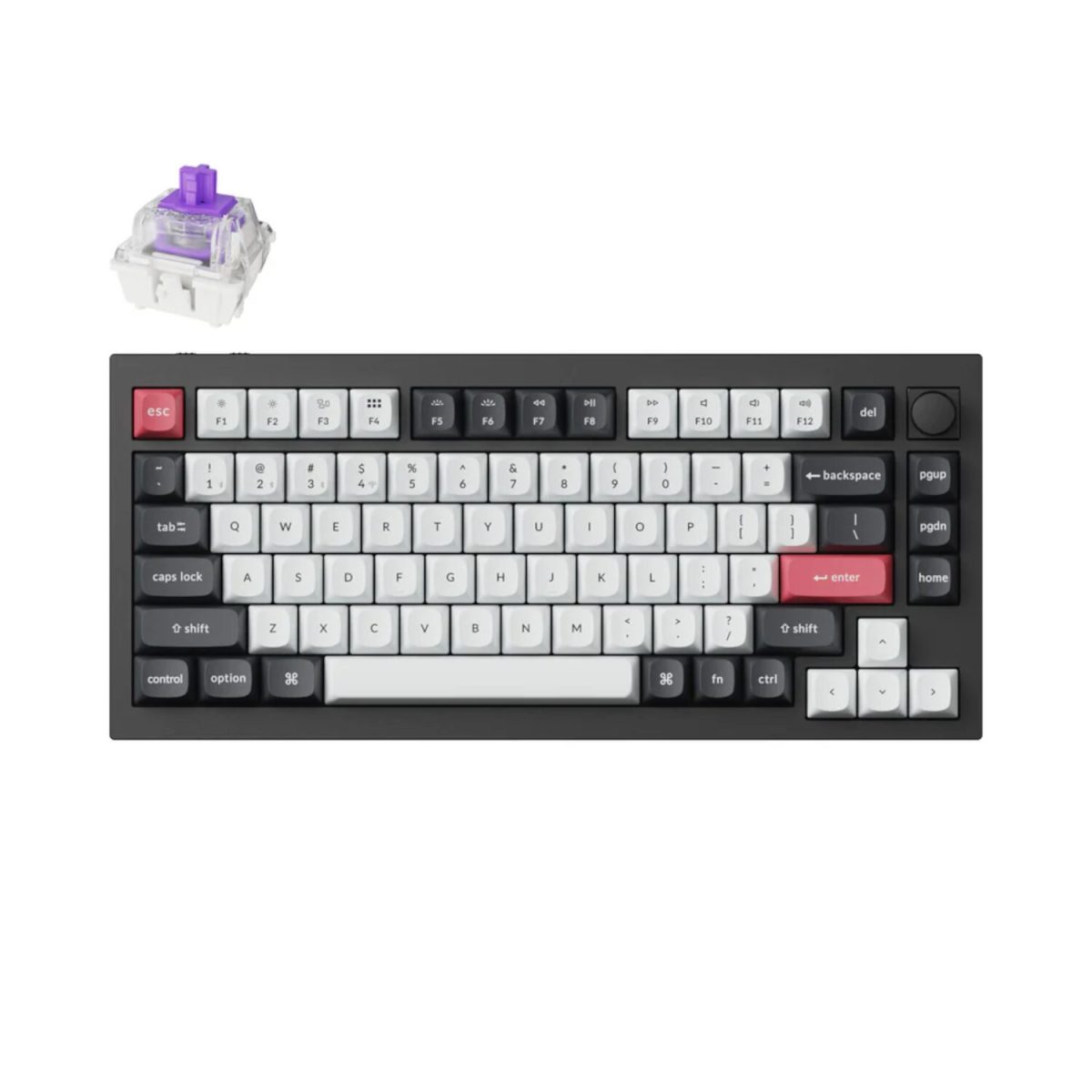 Q1H-M1 product image Keychron Q1H-M1 QMK Wireless Custom Keyboard - Black - Image 1