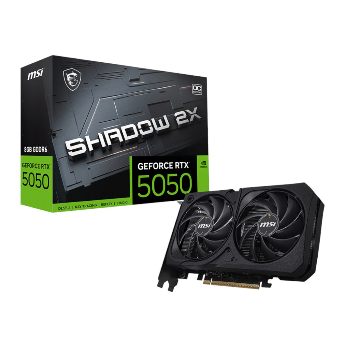 RTX5050SHADOW2XOC8G product image MSI Nvidia GeForce RTX 5050 Shadow 2X OC 8GB Graphics Card - Image 1
