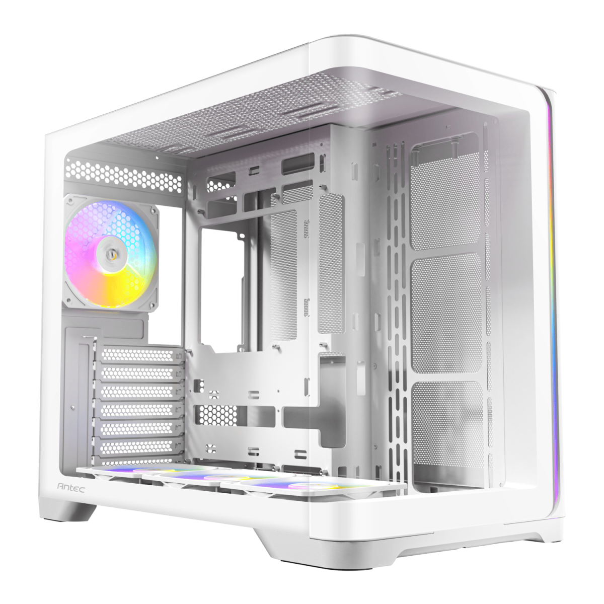 Antec C5 CURVED ARGB ATX | Micro-ATX | ITX ARGB Dual Chamber Mid-Tower Gaming Chassis - White - Image 1