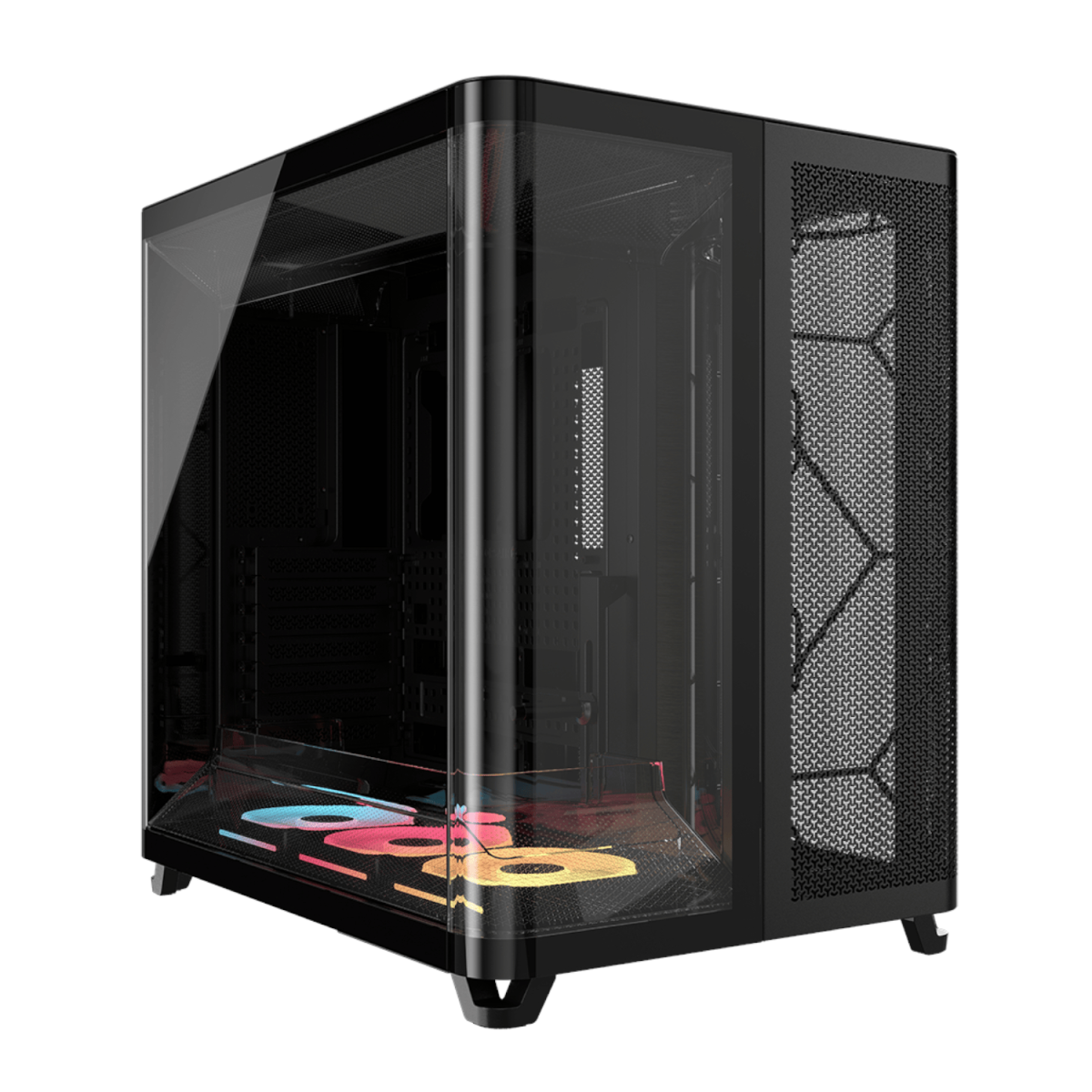 CC-9011320-WW product image Corsair AIR 5400 LX-R RGB iCUE LINK Triple Chamber Mid-Tower PC Case - Black - Image 1