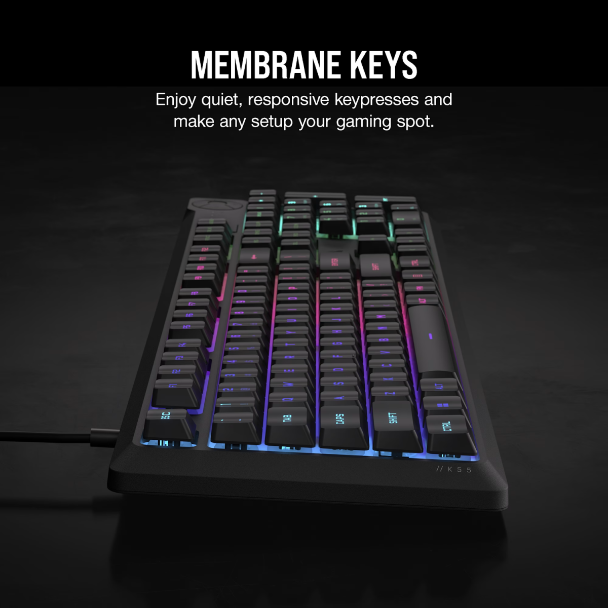 Corsair K55 CORE RGB Gaming Keyboard - Black - Image 4