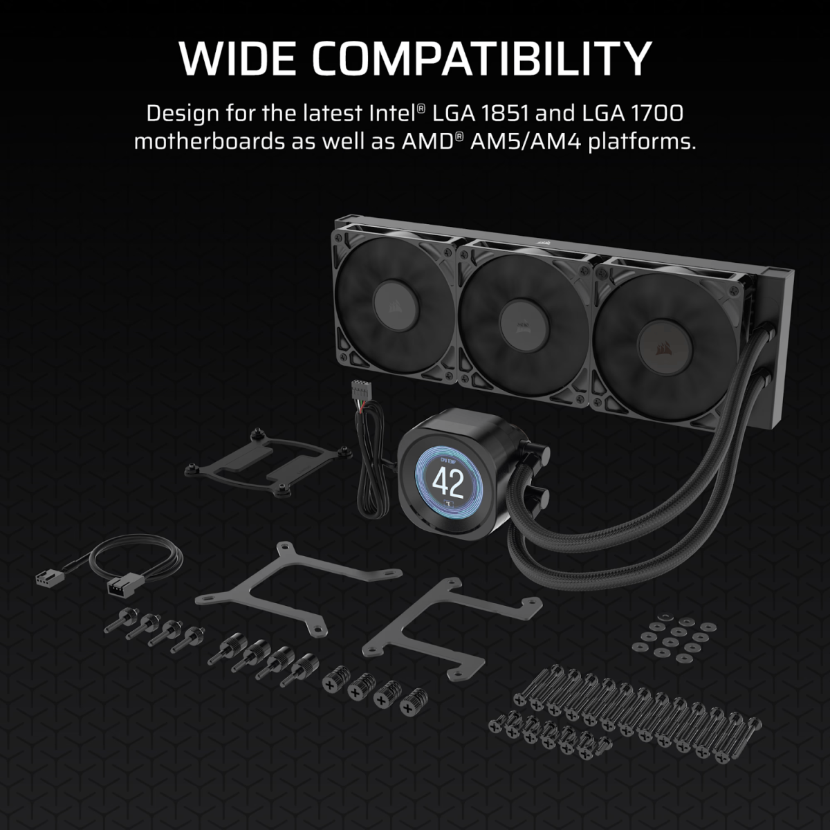 Corsair NAUTILUS 360 RS LCD Liquid CPU Cooler - Black - Image 4