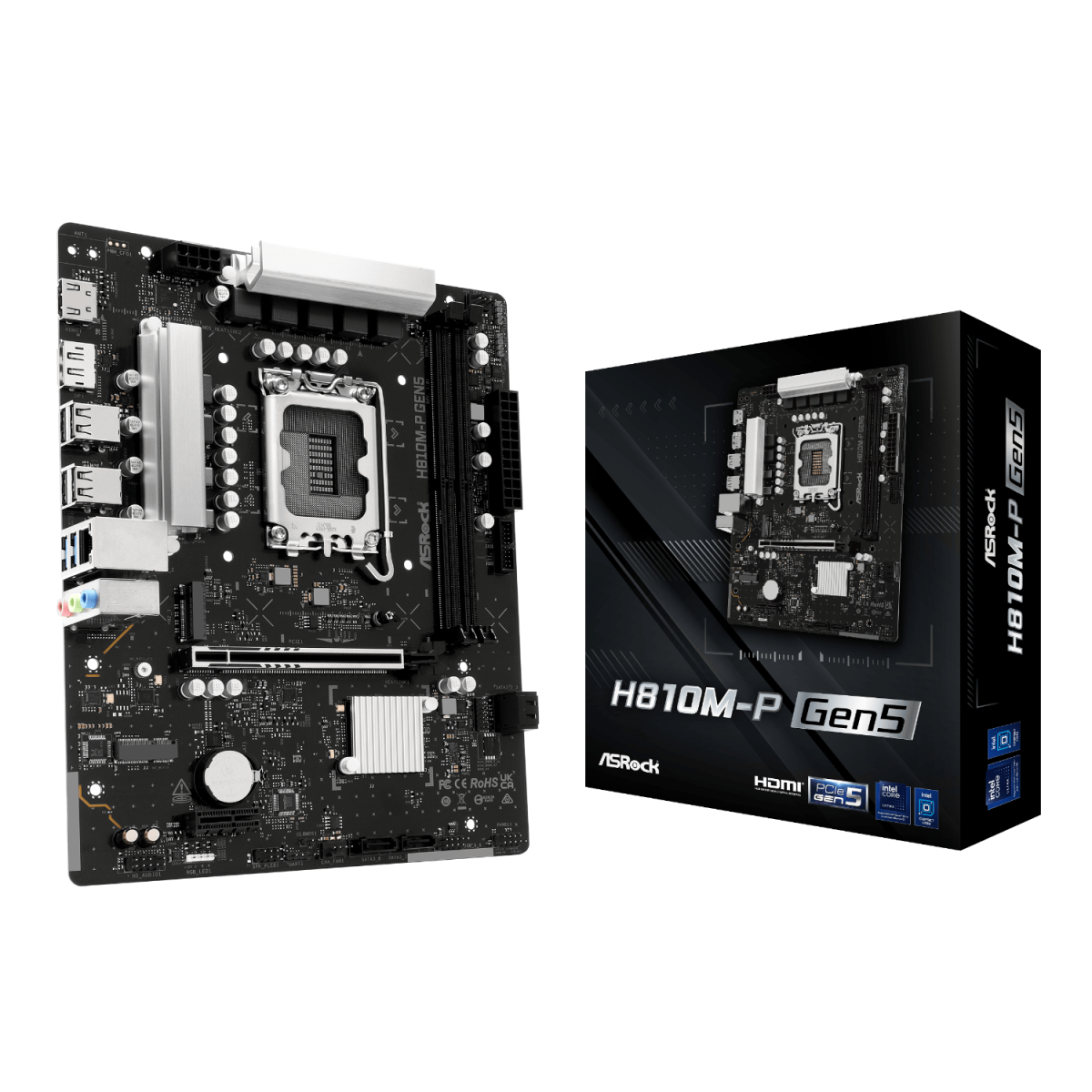 H810M-P GEN5 product image ASROCK H810M-P Gen 5 Intel LGA 1851 M-ATX Motherboard - Image 1