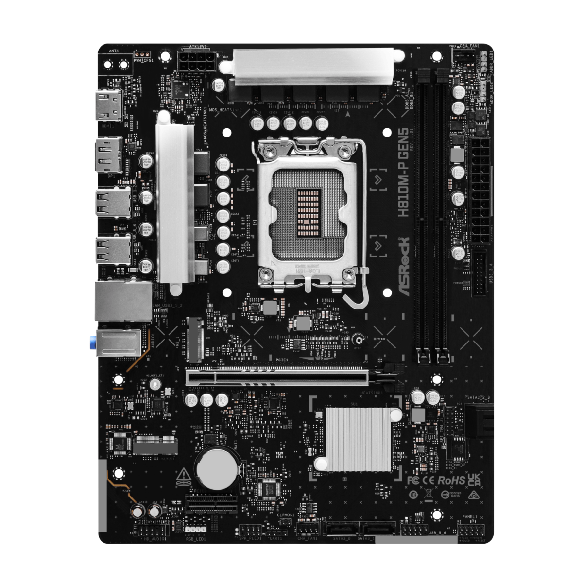 ASROCK H810M-P Gen 5 Intel LGA 1851 M-ATX Motherboard - Image 2