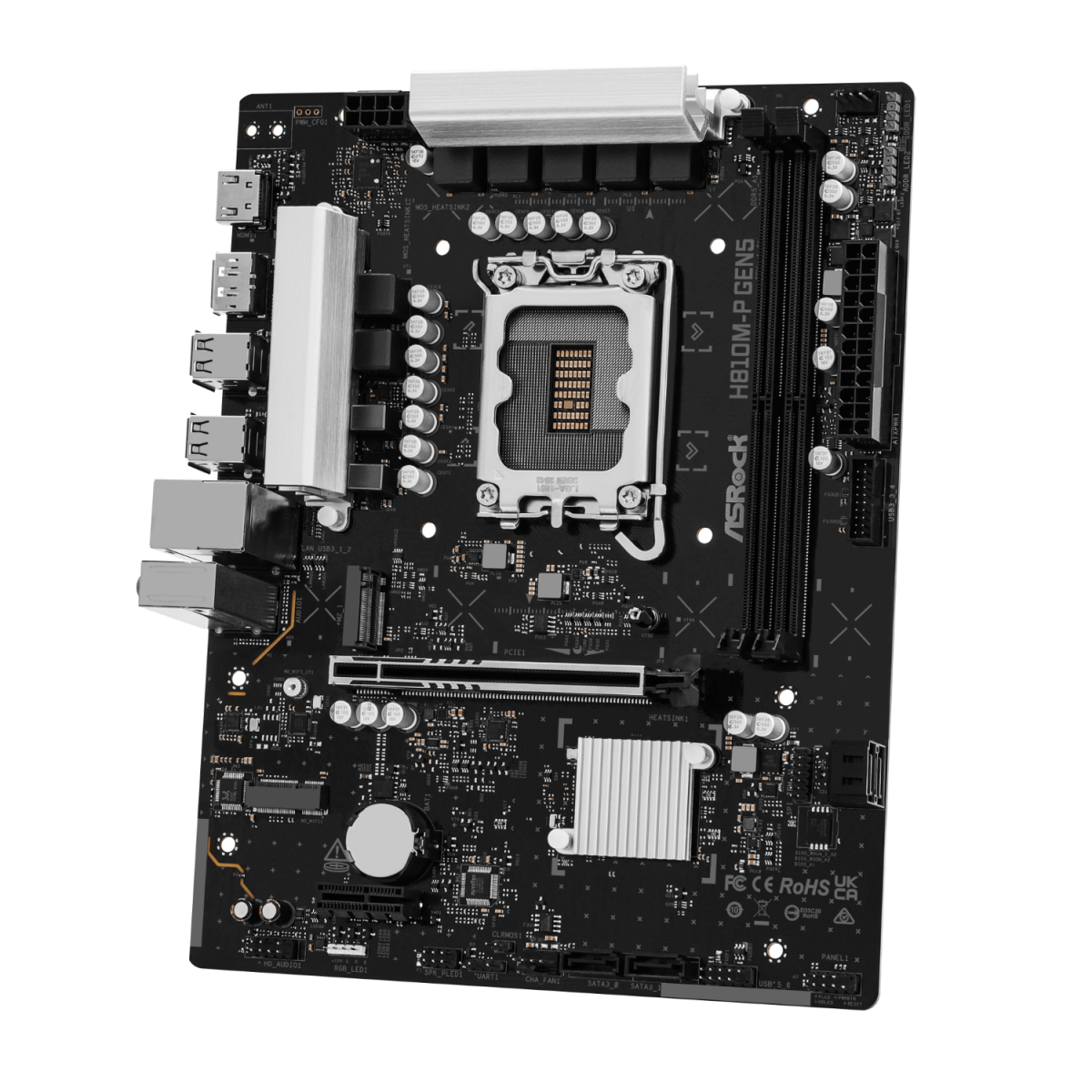 ASROCK H810M-P Gen 5 Intel LGA 1851 M-ATX Motherboard - Image 4
