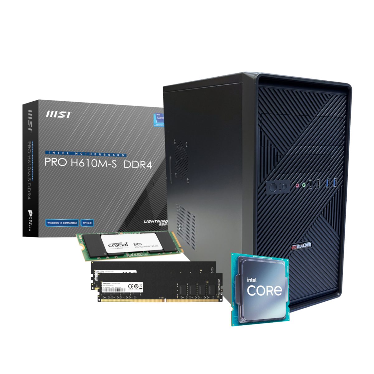 PCB_HOME_I516G-V1-T product image PCBUiLDER™ Intel Core i5-12400 HOME MASTER Windows 11 Desktop PC - Image 1