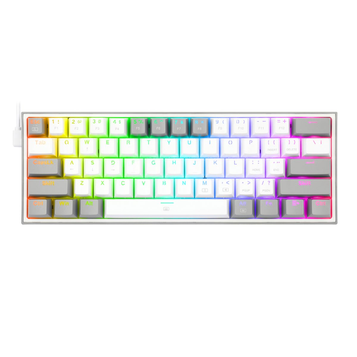 RD-K617-RGB-WG product image Redragon K617 FIZZ 60% Wired RGB Gaming Keyboard - White/Grey - Image 1