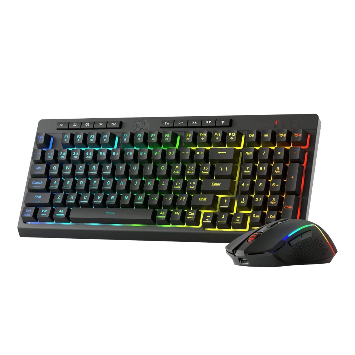 RD-S142 product image Redragon RYLO PRO S142 Tri-Mode RGB Gaming Keyboard and Mouse Combo - Image 1