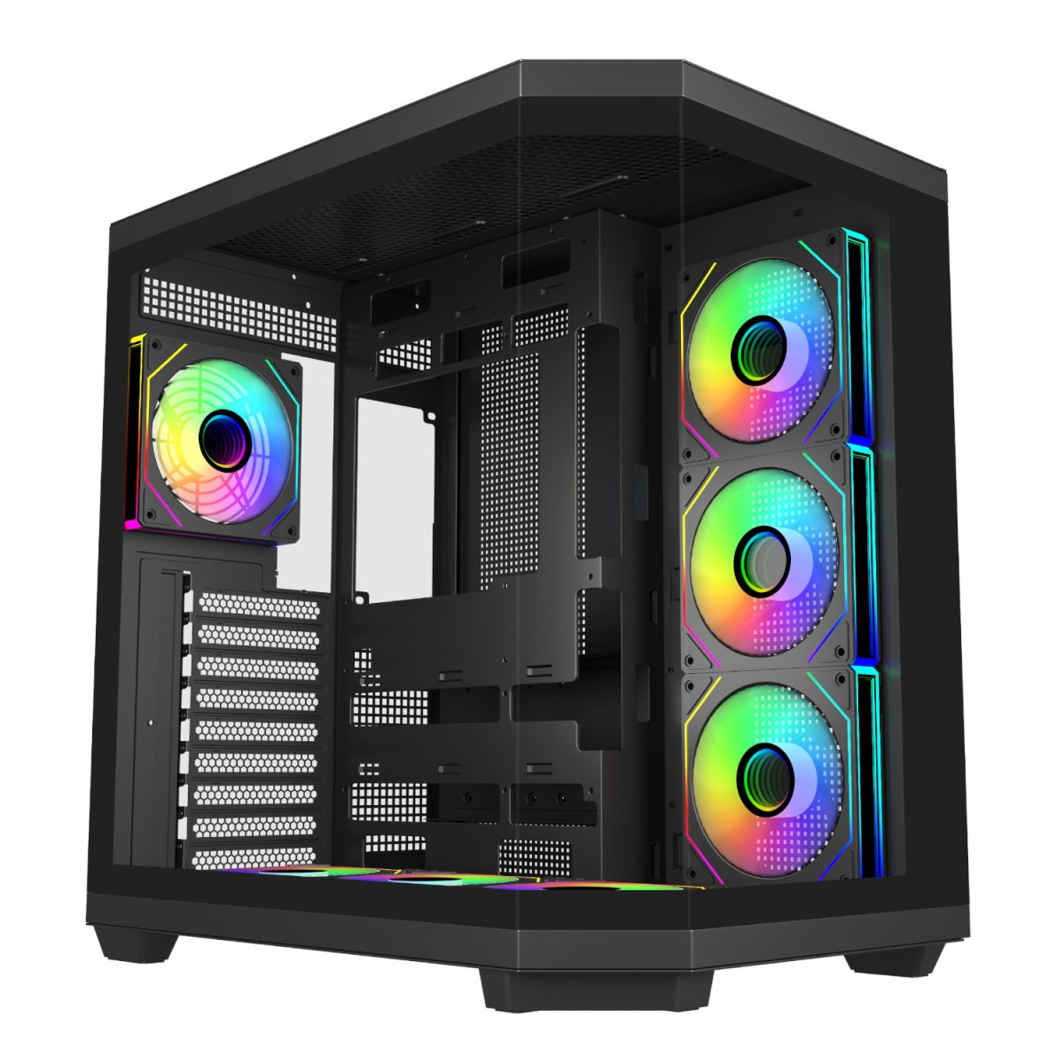U580-BA product image FSP U580 ARGB ATX Ultra Tower Gaming Chassis - Black - Image 1