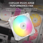 Corsair RS120 ARGB 120mm PWM Fan - White - Image 5