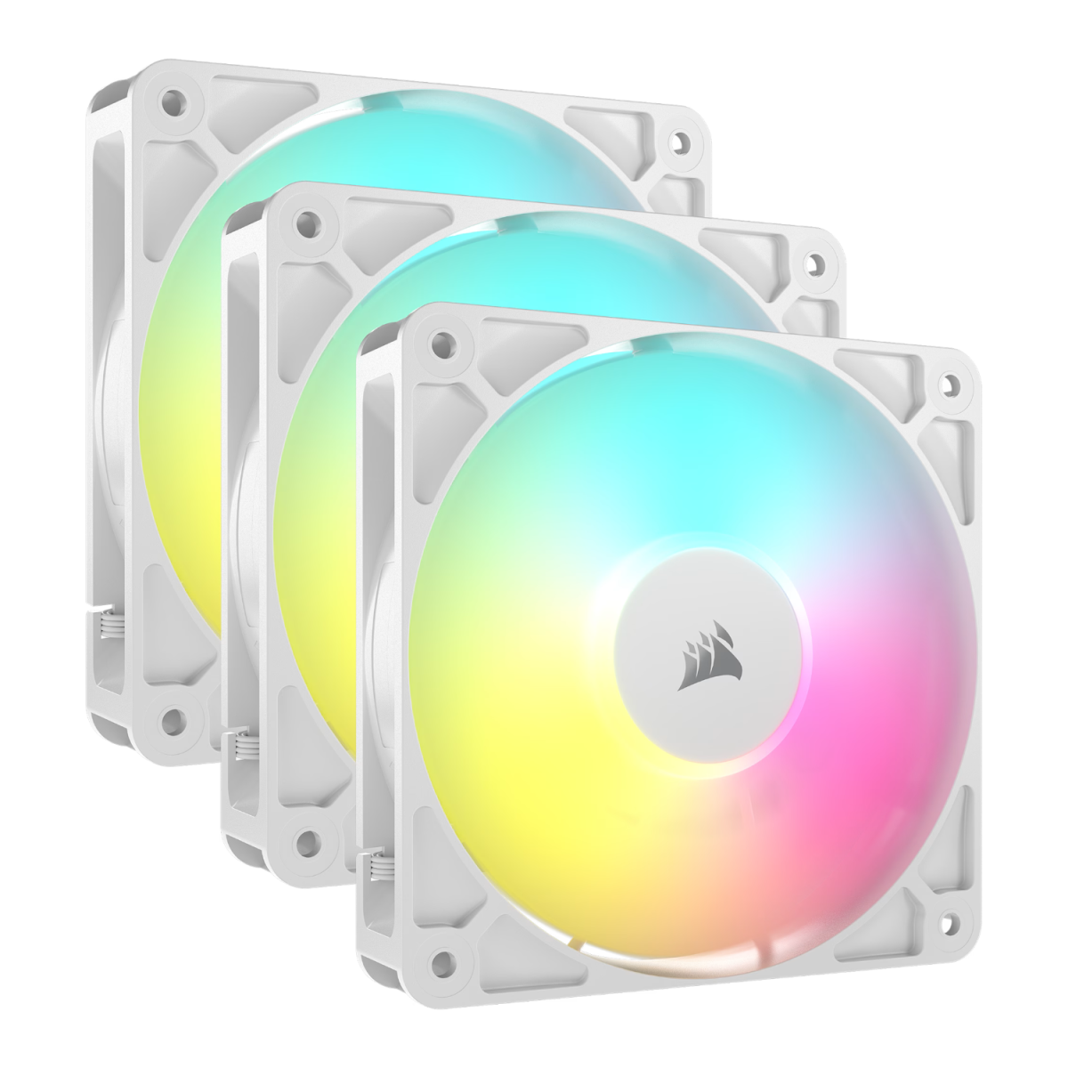 CO-9050185-WW product image Corsair RS120 ARGB 120mm PWM Fans Triple Pack - White - Image 1