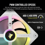 Corsair iCUE LINK QX120 RGB 120mm PWM PC Fan Expansion Kit - White - Image 5