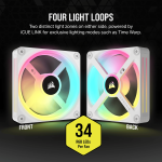 Corsair iCUE LINK QX120 RGB 120mm PWM PC Fan Expansion Kit - White - Image 6
